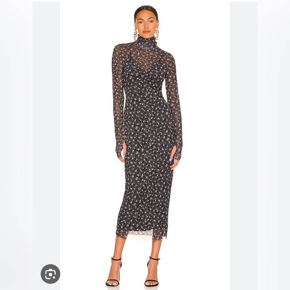 AFRM Shailene Dress in Noir Blossom, NWT Size XS